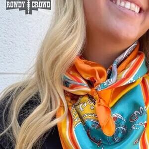 Greely Paisley Western Southwestern Wild Rag Scarf Accent